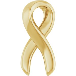14K Yellow Gold 10.82 X 5.01 Mm Polished "Survivor" Ribbon Pendant