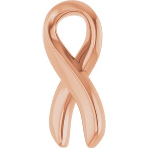 14K Rose Gold 10.82 X 5.01 Mm 16-18 In Polished "Survivor" Ribbon Necklace