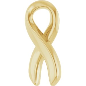 14K Yellow Gold 10.82 X 5.01 Mm Polished "Survivor" Ribbon Pendant