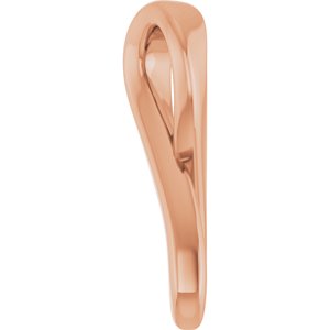 14K Rose Gold 10.82 X 5.01 Mm 16-18 In Polished "Survivor" Ribbon Necklace