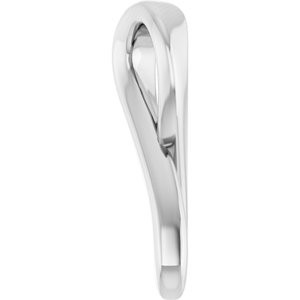 14K White Gold 10.82 X 5.01 Mm Polished "Survivor" Ribbon Pendant