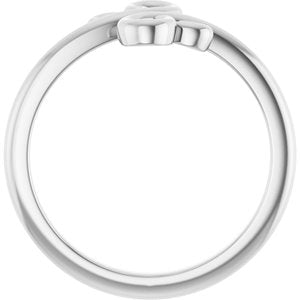 14K White Gold Polished Freeform Bypass Ring Size 7