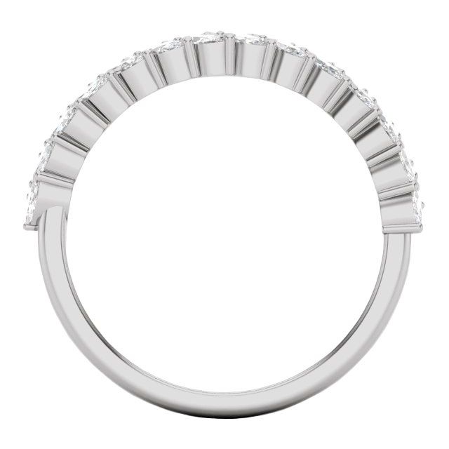 14K Yellow Or White Gold Marquise 3 X 1.5 Mm Polished 7/8 Ctw Natural Diamond Double Row Anniversary Band, Size 7