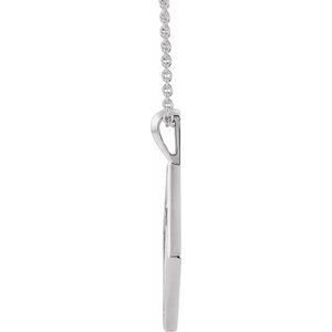 14K White Gold 23.39 X 18 Mm 16-18 In Polished Ornate Pierced Cross Necklace