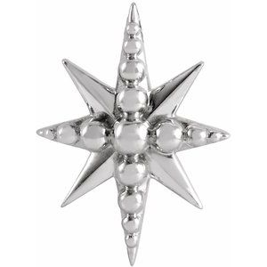 14K White Gold 14.8 X 10.79 Mm Polished Beaded Star Slide Pendant