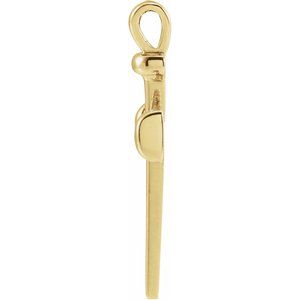 14K Yellow Gold 28 X 14.71 Mm Polished Nail Cross Pendant
