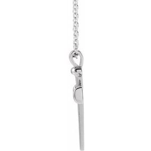 Sterling Silver 28 X 14.71 Mm 18 In Polished Nail Cross Necklace
