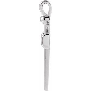 14K White Gold 28 X 14.71 Mm Polished Nail Cross Pendant