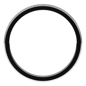 18K Yellow Or White Or Rose Gold Milgrain Standard Fit Flat Band
