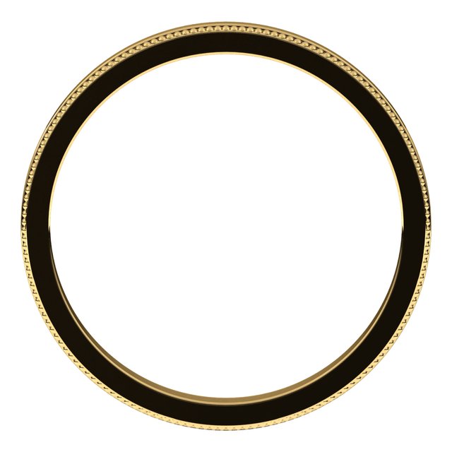 14K Yellow Gold Milgrain Standard Fit Flat Band
