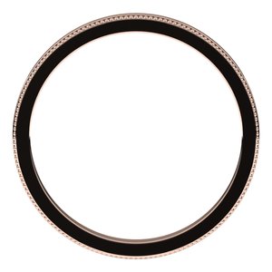 18K Yellow Or White Or Rose Gold Milgrain Standard Fit Flat Band