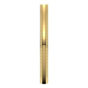 18K Yellow Or White Or Rose Gold Milgrain Standard Fit Flat Band