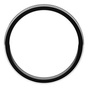 18K Yellow Or White Or Rose Gold Milgrain Standard Fit Flat Band