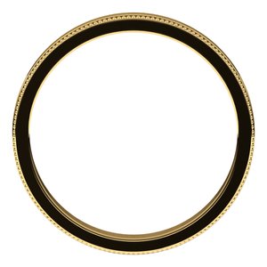 18K Yellow Or White Or Rose Gold Milgrain Standard Fit Flat Band