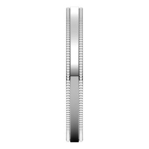 18K Yellow Or White Or Rose Gold Milgrain Standard Fit Flat Band