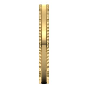 18K Yellow Or White Or Rose Gold Milgrain Standard Fit Flat Band