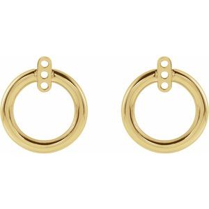 14K Yellow Gold 8.35 Mm Pair Polished Open Circle Earring Jackets