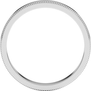 18K Yellow Or White Or Rose Gold Milgrain Standard Fit Flat Band