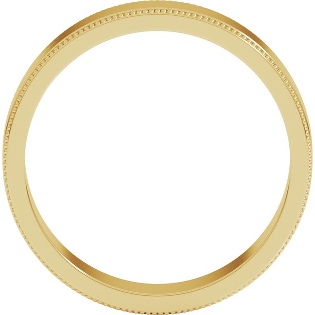14K Yellow Gold Milgrain Standard Fit Flat Band
