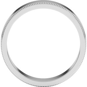 18K Yellow Or White Or Rose Gold Milgrain Standard Fit Flat Band