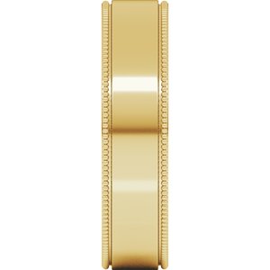 18K Yellow Or White Or Rose Gold Milgrain Standard Fit Flat Band