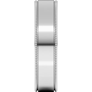 18K Yellow Or White Or Rose Gold Milgrain Standard Fit Flat Band