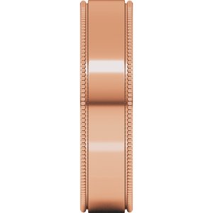 18K Yellow Or White Or Rose Gold Milgrain Standard Fit Flat Band