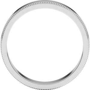 18K Yellow Or White Or Rose Gold Milgrain Standard Fit Flat Band