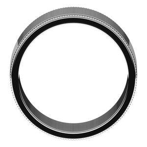 18K Yellow Or White Or Rose Gold Milgrain Standard Fit Flat Band