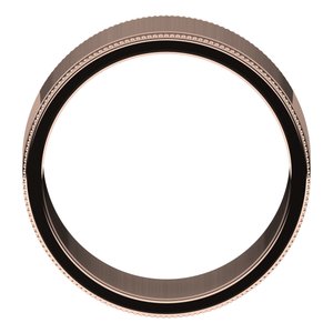 18K Yellow Or White Or Rose Gold Milgrain Standard Fit Flat Band