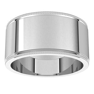 18K Yellow Or White Or Rose Gold Milgrain Standard Fit Flat Band