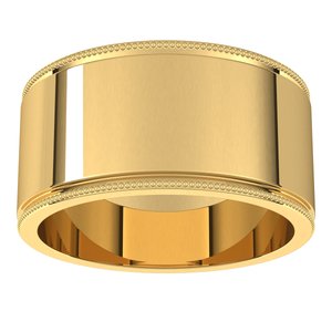 18K Yellow Or White Or Rose Gold Milgrain Standard Fit Flat Band