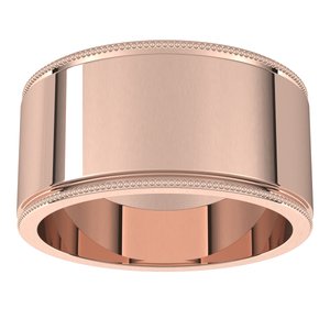 18K Yellow Or White Or Rose Gold Milgrain Standard Fit Flat Band