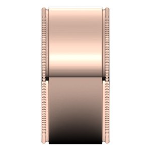 18K Yellow Or White Or Rose Gold Milgrain Standard Fit Flat Band