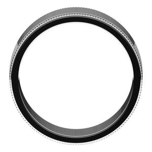 18K Yellow Or White Or Rose Gold Milgrain Standard Fit Flat Band
