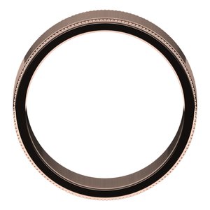 18K Yellow Or White Or Rose Gold Milgrain Standard Fit Flat Band
