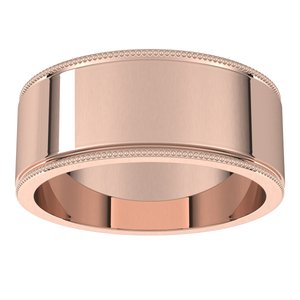 18K Yellow Or White Or Rose Gold Milgrain Standard Fit Flat Band