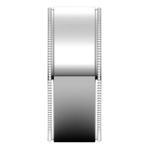 18K Yellow Or White Or Rose Gold Milgrain Standard Fit Flat Band