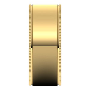 18K Yellow Or White Or Rose Gold Milgrain Standard Fit Flat Band