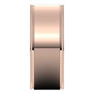 18K Yellow Or White Or Rose Gold Milgrain Standard Fit Flat Band