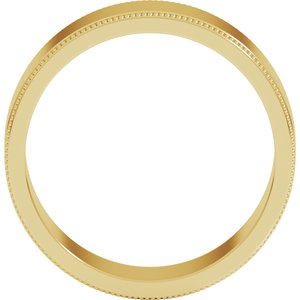 18K Yellow Or White Or Rose Gold Milgrain Standard Fit Flat Band