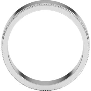18K Yellow Or White Or Rose Gold Milgrain Standard Fit Flat Band