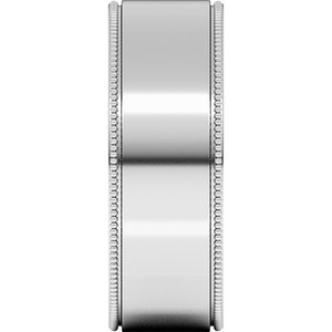18K Yellow Or White Or Rose Gold Milgrain Standard Fit Flat Band