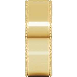 18K Yellow Or White Or Rose Gold Milgrain Standard Fit Flat Band