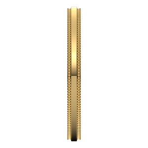 14K Yellow Or White Or Rose Gold Milgrain Stepped-Edge Flat Band