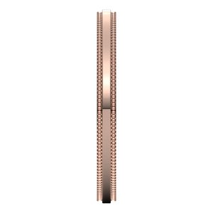 14K Yellow Or White Or Rose Gold Milgrain Stepped-Edge Flat Band