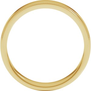14K Yellow Or White Or Rose Gold Milgrain Stepped-Edge Flat Band