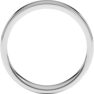14K Yellow Or White Or Rose Gold Milgrain Stepped-Edge Flat Band