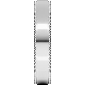 14K Yellow Or White Or Rose Gold Milgrain Stepped-Edge Flat Band