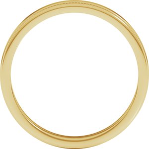 14K Yellow Or White Or Rose Gold Milgrain Stepped-Edge Flat Band